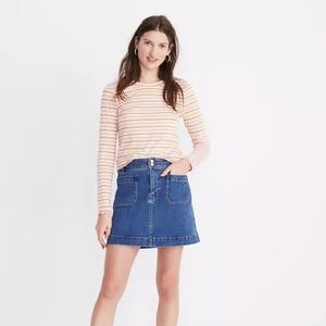 MADEWELL Stretch Denim A-Line Mini Skirt Size 12